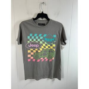 PacSun X Jeep Checkerboard Gray/Multi Size Women's Size S Short Sleeve T-Shirt